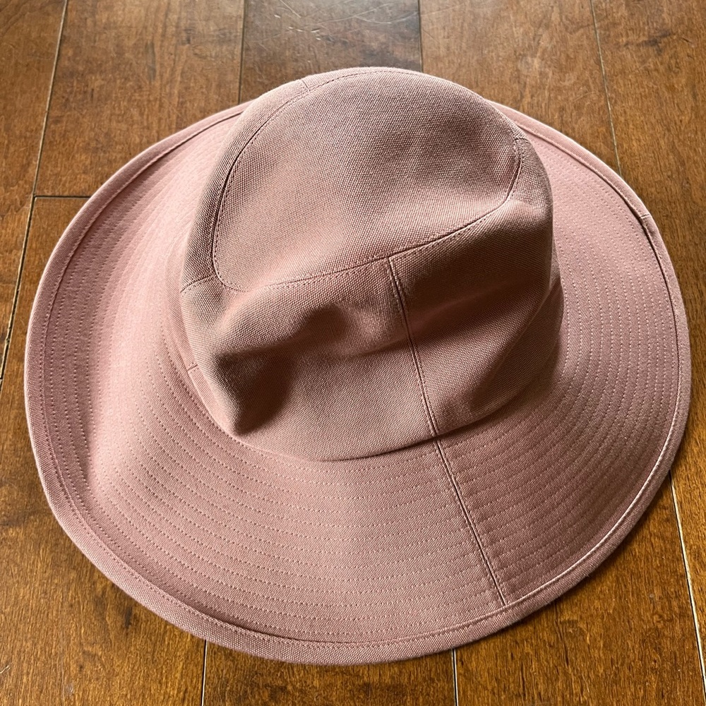 LARGE BRIM HAT - pink cotton